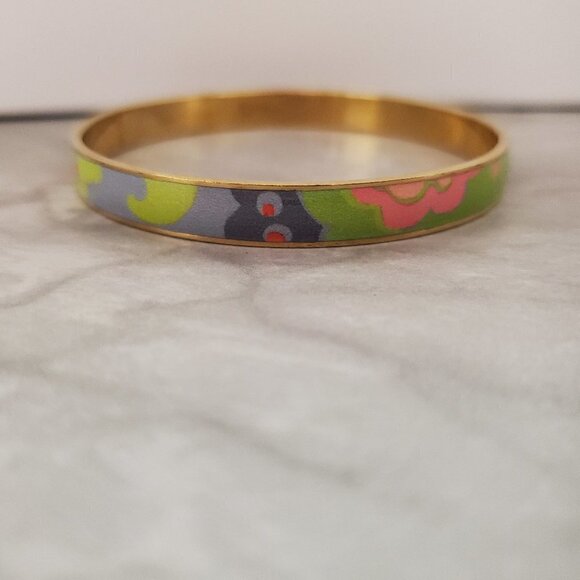 J. Crew Jewelry - 💛 Vintage 90s 1990s J.Crew Bangle Bracelet Green Pink Grey 💛